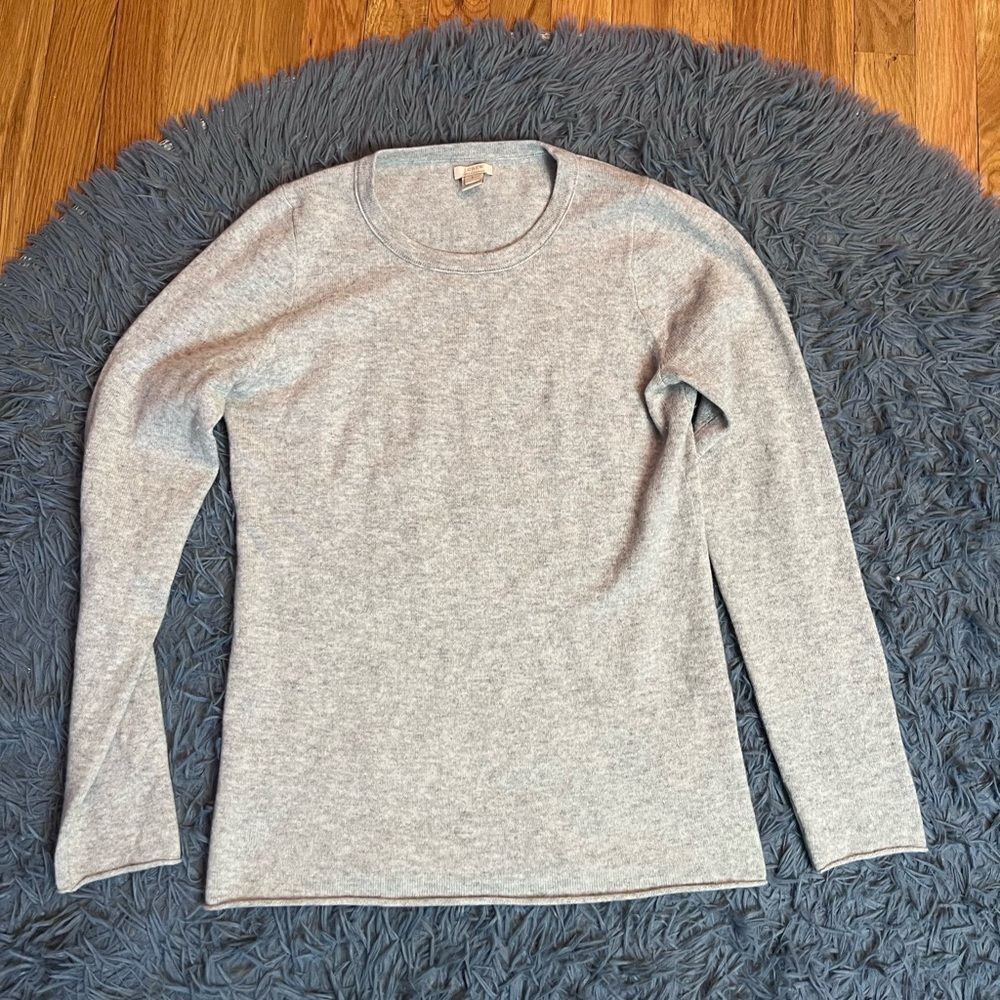 J.Crew Light Gray 100% Cashmere Sweater Size S